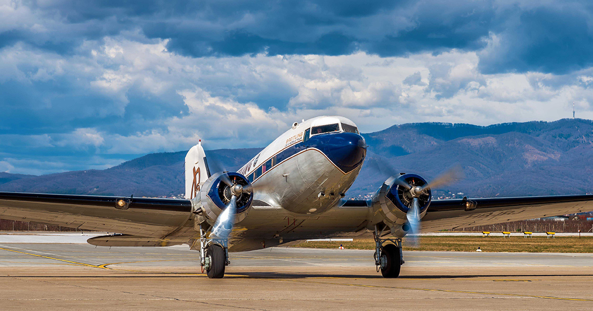 Bereit für die World Tour: die Breitling DC-3.