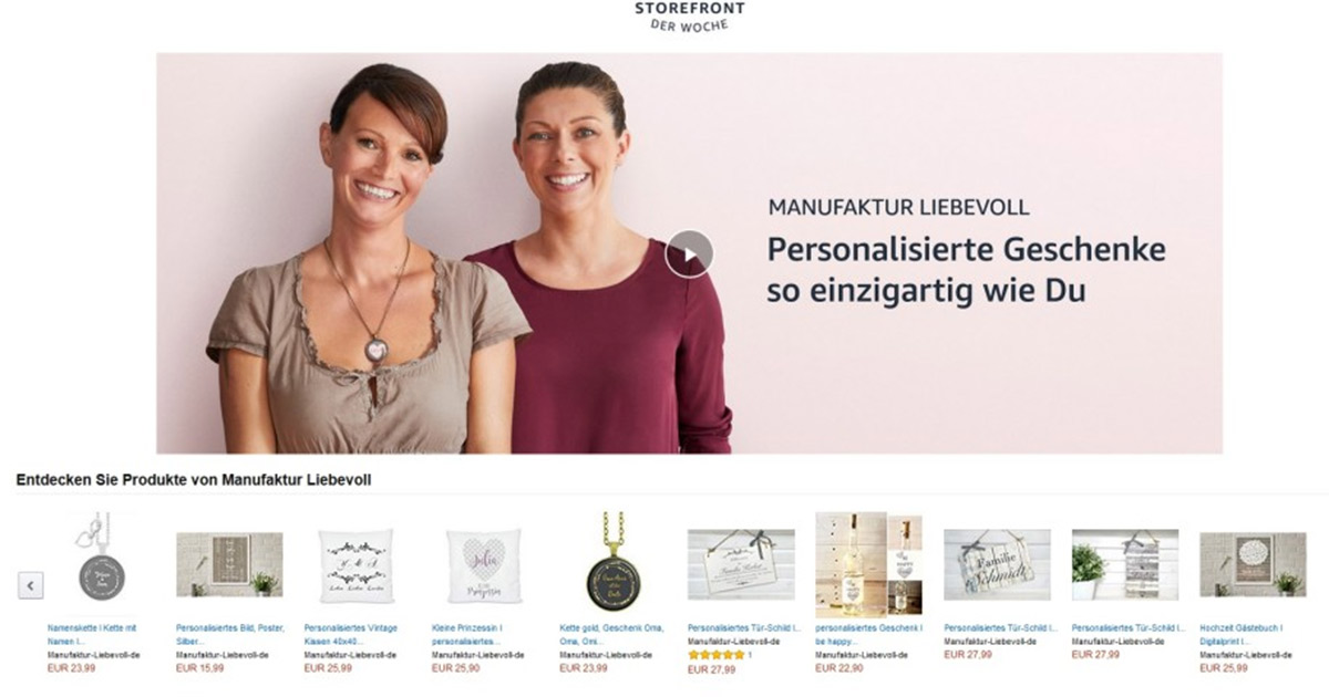 Als erstes sogenanntes Storefront der Woche präsentiert sich der Shop von "Manufaktur Liebevoll". Im Video stellen sich die Gründerinnen Anja und Yvi vor, erzählen ihre Entstehungsgeschichte.