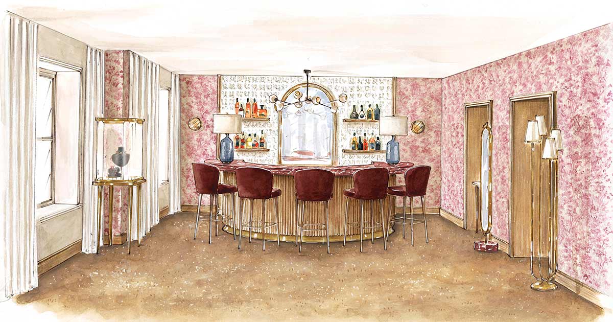 Cartier Pop Up Appartement-Boutique München | Sketch von Laura Gonzalez