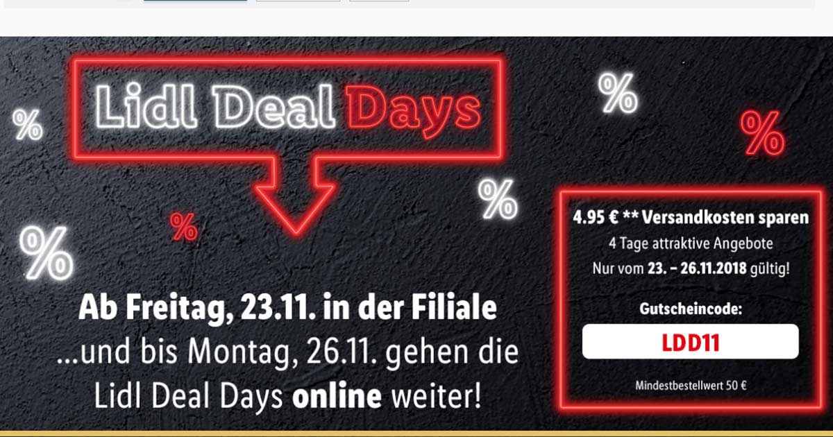 Der Discounter startet seine "Lidl Deal Days" am 23. November.