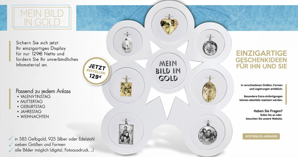 Cilor bietet mit dem Konzept „Mein Bild in Gold“ ein ideales Geschenk für jeden Anlass.