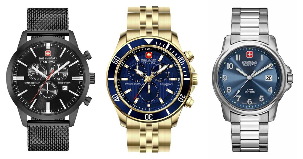 vlnr: Chrono Classic (299 Euro), Flagship Chrono (329 Euro), Swiss Soldier Prime (149 Euro)