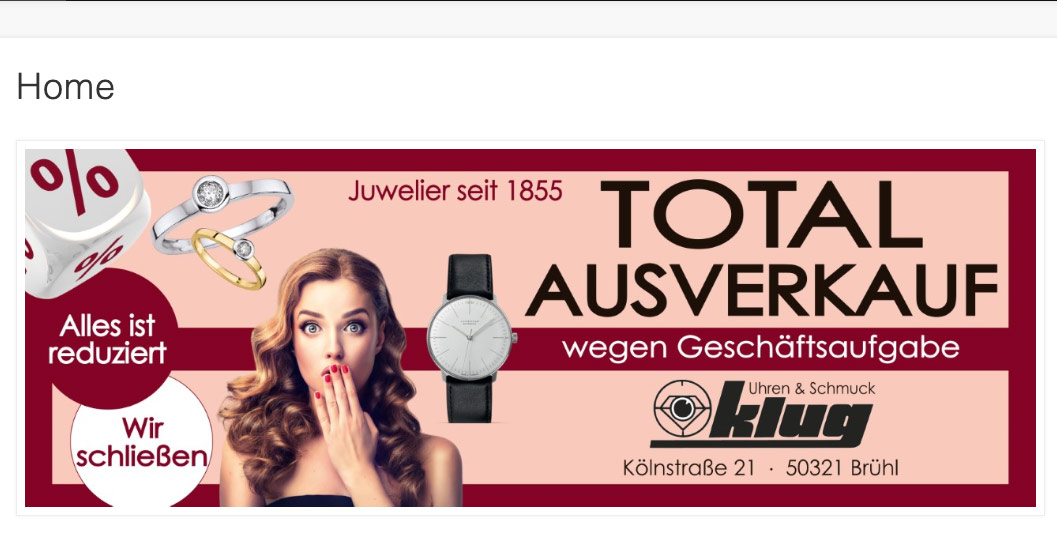 Der Ausverkauf läuft, im Frühjahr schließt Juwelier Klug endgültig.