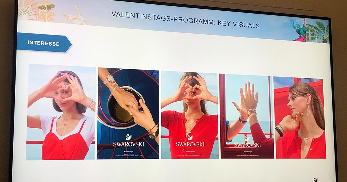 Auf allen Kanälen: Swarovski hat seine Valentins-Kampagne gestrartet.