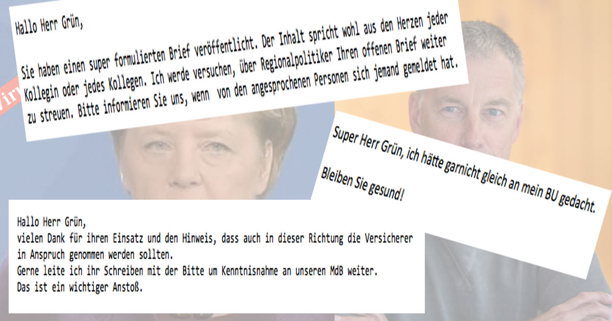 Leser bedanken sich für den offenen Brief.