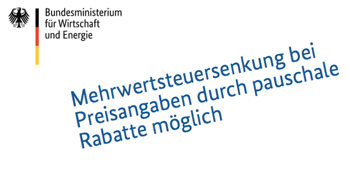 Bei der aktuellen Mehrwertsteuer-Senkung sind pauschale Rabatte an der Kasse erlaubt.