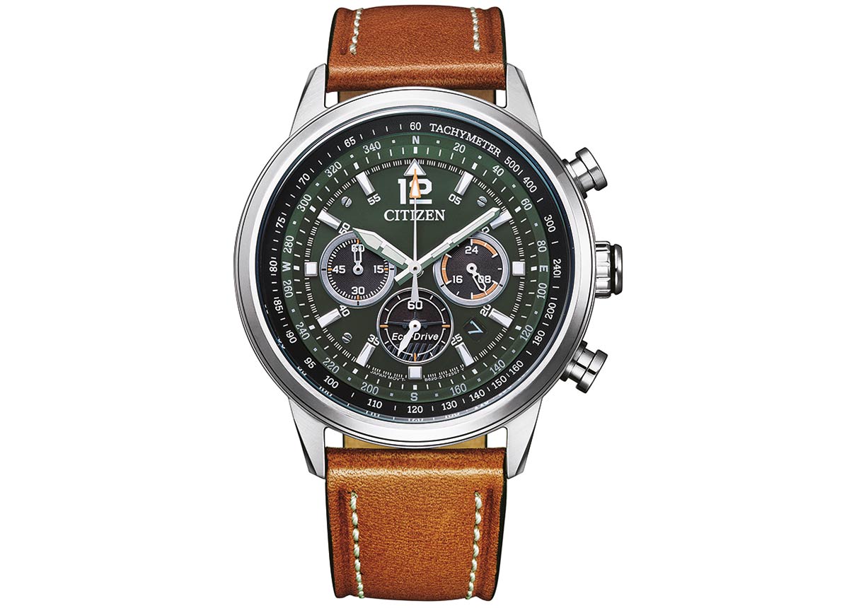 ECO-DRIVE PILOT CHRONOGRAPH CA4470-15X € 189,- / 44 mm.