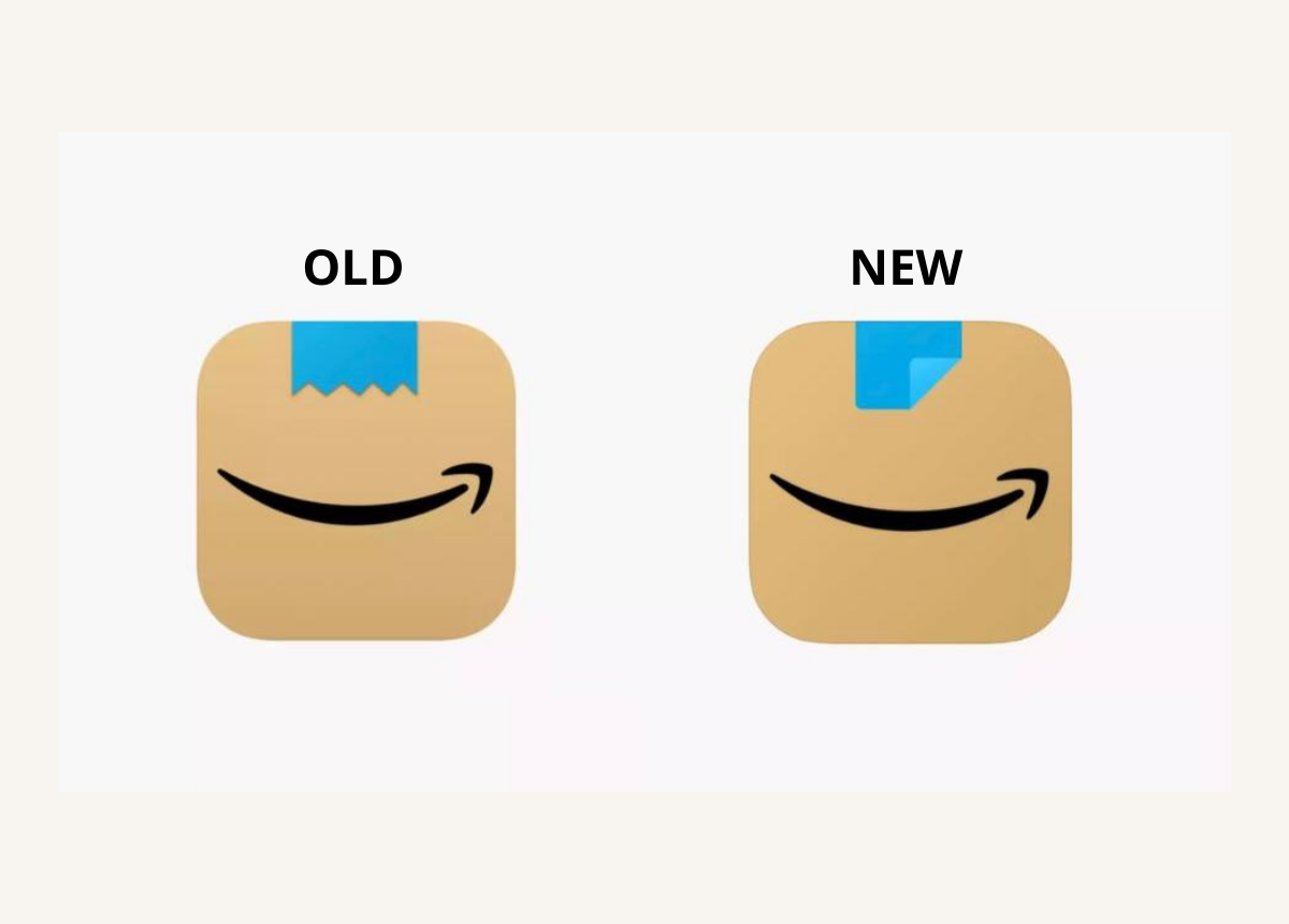 Das alte und das neue Logo. Der Grinse-Hitler ist verschwunden. (Fotos: Amazon)