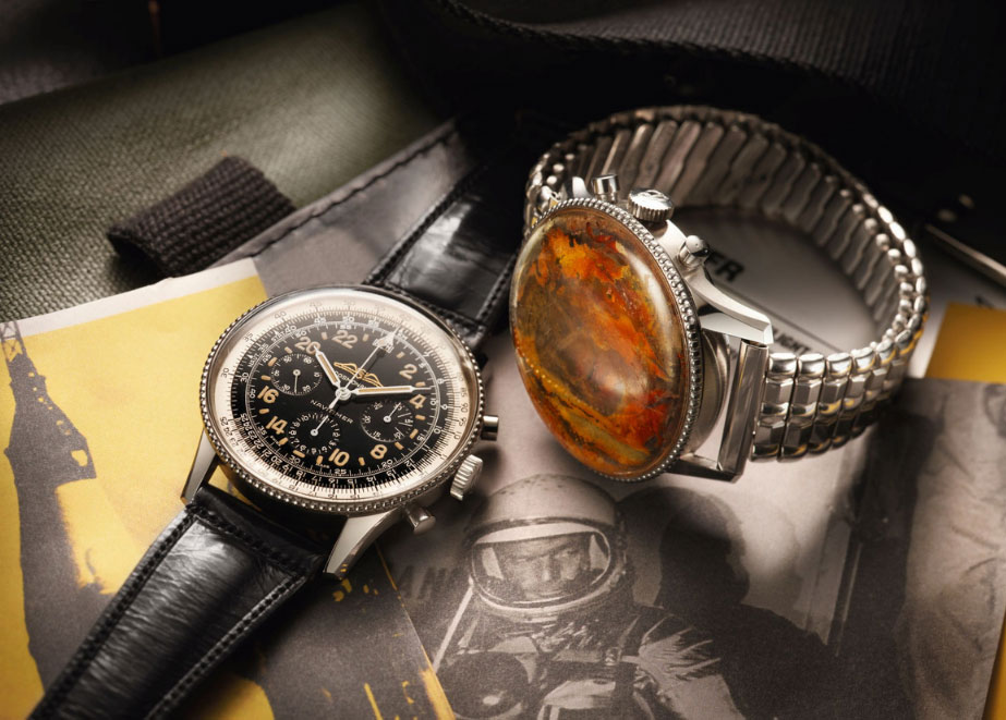 Neuauflage der Navitimer Cosmonaute neben dem historischen Original (rechts) von 1962. © Breitling