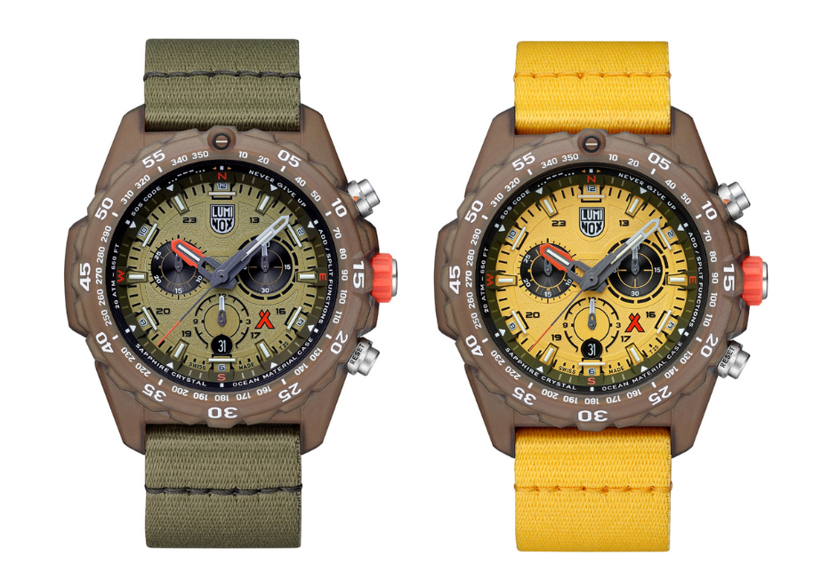 Luminox "Bear Grylls Survival Master 3740 Eco" in Olivgrün und Gelb. © Luminox