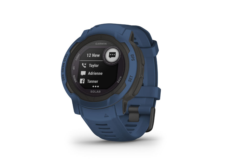 Smartwatch Garmin "Instinct 2 Solar". Durch die eigene App von Garmin können die Nutzer ihre Fitness- und Gesundheitsdaten mit der Community teilen. © Garmin