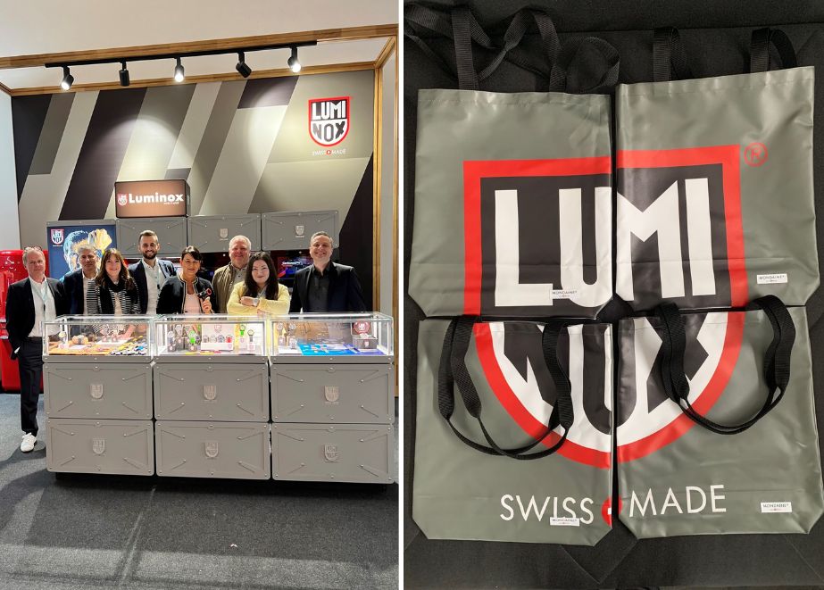 Mondaine_INHORGENTA_Messestand_Recycling_Luminox_Einkaufstaschen_2023