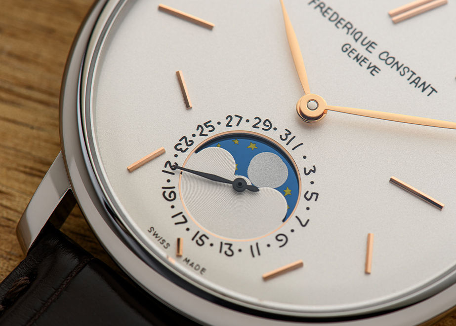 Slimline Moonphase Date Manufacture Detail